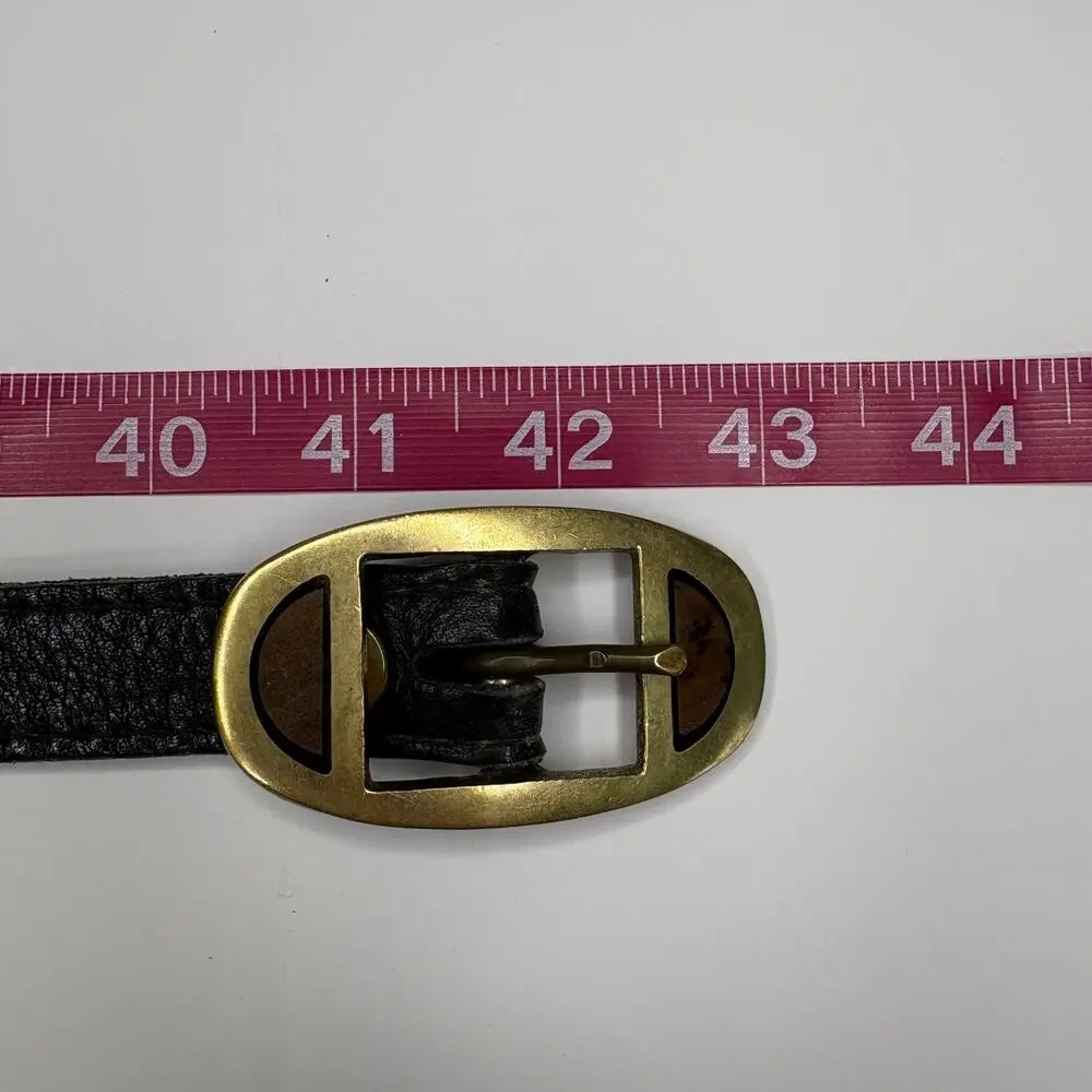 Vintage Rauf Co. Solid Brass Belt Buckle Leather Belt - Women's M